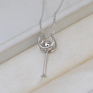 Collier en argent S925 fait main, version coréenne, avec pendentif en perle populaire européen et américain, ensemble de collier 2723 pour femmes - Product Image 3