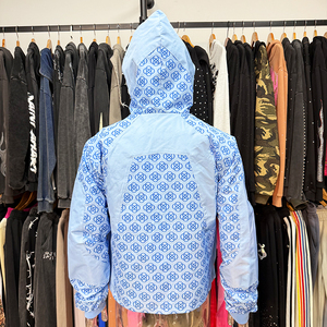 Prix de gros – Nouveaux sweats à capuche bleus pour hommes avec fermeture éclair, design élégant, haute qualité, impression sérigraphiée - Product Image 3