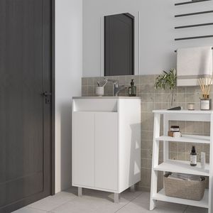 Mobile da Bagno Bianco Saratoga con 2 Ante, Eleganti Mobili per Bagno - Product Image 1