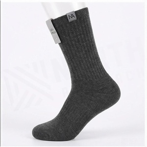 North Approach Crew <b>Socks</b> Solid Color <b>Breathable</b> Cotton Adult Autumn Casual <b>Socks</b> - Product Image 3