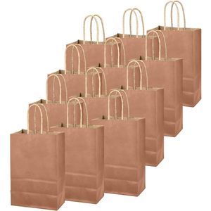 24 Sacchetti Regalo in Carta Color Albicocca con Manici 21x15x8 cm, Sacchetti Monocolore per Feste e Bomboniere - Product Image 3