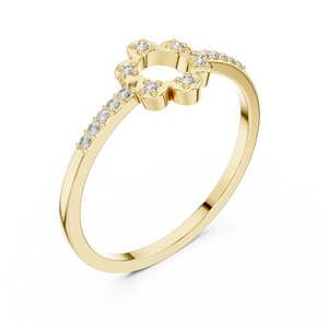 Anillos minimalistas de oro sólido de 14k con diamantes de corte redondo para mujer, ideales para regalo, compromiso, aniversario, boda. - Product Image 2