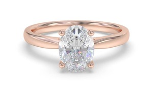 Elegant Oval Diamond Engagement <b>Ring</b> 0.30 Ct Lab Grown Diamond In 18K Yellow White Rose Gold And Platinum - Product Image 2
