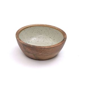 Bol sur piétement en bois de manguier artisanal, bol à fruits rustique rond sur pied, centre de table décoratif en bois pour la cuisine et la décoration intérieure - Product Image 4