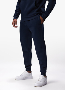 Ensemble de survêtement bleu marine à capuche pour homme, en molleton, décontracté, pantalon de jogging, manches longues, couleur unie, respirant, coupe classique, pour l'automne - Product Image 4