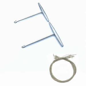 Ensemble de fils pour scie Gigli orthopédique manuelle, poignées en acier inoxydable, instruments chirurgicaux vétérinaires certifiés CE ISO13485 par Dentavex - Product Image 1