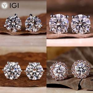 เพชรแล็บโกรว์เกรด VVS คุณภาพเยี่ยม ทอง 14K น้ำหนัก 2 กะรัต ทรง IGI ตัดแบบ 4 ขา ต่างหูแบบติดหู คุณภาพสูง หรูหรา สำหรับงานแต่งงานและงานเลี้ยง - Product Image 6