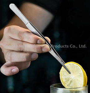 Eco-Friendly Offset tongs Kitchen Tweezer Sustainable Stainless Steel Henry Foodservice Metal - Product Image 4