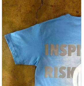 T-shirt en coton bleu clair pour homme, personnalisé, décontracté, respirant, tricoté, avec dos uni, 220 g/m², impression numérique - Product Image 1