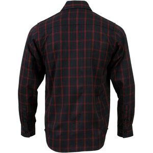 Chemise en flanelle de coton à manches longues pour homme en cuir 2025 Noir et rouge Modèle MNG11665 - Product Image 2
