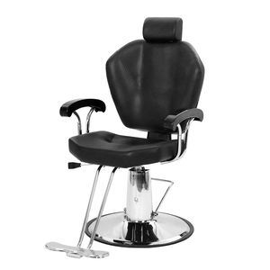 Poltrona da Barbiere Professionale con Capacità 150kg, Rivestimento in Pelle PVC, Pedale Placcato in Ferro, Braccioli in ABS, Poggiatesta in Ferro Placcato 680 - Product Image 3