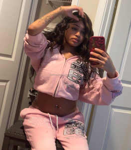 Survêtements unisexe en coton épais personnalisés délavés à l'acide pantalon évasé Streetwear Stone Vintage Pattern Winter Ensemble de survêtements pour femmes - Product Image 4