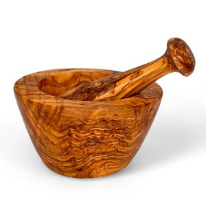 Large Wooden Mortar <b>And</b> Pestle <b>Set</b> For Grinding Bulk <b>Herbs</b> <b>Spices</b> Seeds <b>And</b> Homemade Masala Mix - Product Image 6