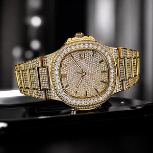 Montre de luxe pour homme en acier inoxydable, cadran analogique en cristal de moissanite, date, mouvement mécanique, 41 mm, résistance à l'eau 10 bars - Product Image 4