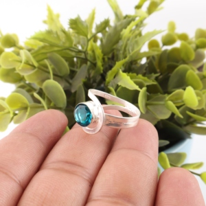 NEW Arrival 2026 Luxury 925 Sterling Silver Coated <b>Blue</b> Apatite Gemstone <b>Ring</b> for Women Girls-Engagement Anniversary Party - Product Image 2