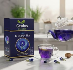 Té de guisantes azules en pirámide para el cuidado digestivo y desintoxicante, bienestar diario, hecho con flores de guisantes azules de alta calidad para compradores globales - Product Image 4