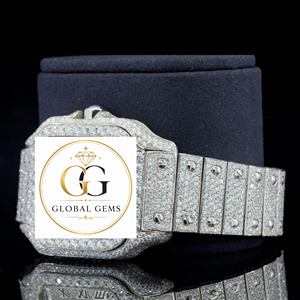 Good Quality Diamond Analog Green Iced Wrist Watch With Stainless Steel Case Band for Men and Women Available at Best Price - Product Image 3