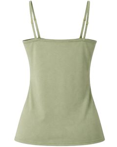 Débardeur Femme Vert Olive Coupe Ajustée Bretelles Réglables Extensible Décontracté Basique Été Confortable Quotidien - Product Image 3