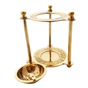 Brass Incense <b>Burner</b> With Star Cutouts Hand-Made Aromatic Diffuser All-Season Use <b>For</b> Religious Practices - Product Image 5