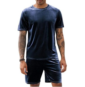 Conjunto Deportivo de 2 Piezas con Camiseta de Cuello Redondo en Terciopelo y Pantalones Cortos a Contraste, Transpirable, para Correr y Hacer Ejercicio - Product Image 5