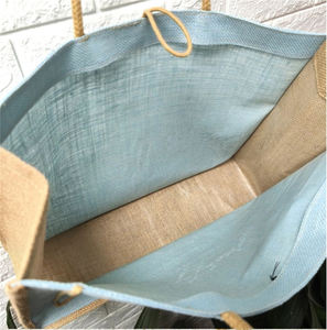 Sustainable Jute Beach <b>Bag</b> with Waterproof Laminated Lining Ideal for Beach Picnic Travel and Grocery Shopping - Product Image 4