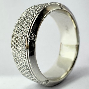 Bague en platine PT950 avec diamant rond de laboratoire de 1,25 carat, certifiée IGI, micro-pavée, alliance pour homme - Product Image 4