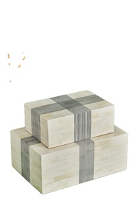 Qualité supérieure Luxe Os Incrustation Fabriqué à la main Écologique Portable Étanche Rectangle Forme Boîtes à bijoux Stockage personnalisé - Product Image 5
