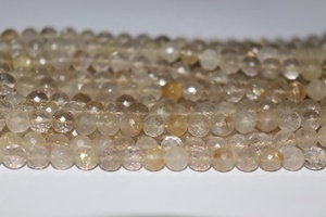 Cuentas Redondas Facetadas de Rutilo Dorado Natural de 6-7 mm, 14 Pulgadas para la Fabricación de Joyas - Product Image 3