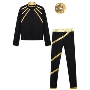 6-16 Niños Niñas Patinaje artístico Gimnasia Rendimiento Traje Chaqueta Sudadera de manga larga con pantalones Conjuntos de bandas para <span class=keywords><strong>el</strong></span> <span class=keywords><strong>cabello</strong></span> para <span class=keywords><strong>baile</strong></span> - Product Image 4