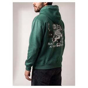 Sweat à capuche vert délavé à l'acide avec inscription graphique BORN RACES pour un style streetwear tendance et d'inspiration vintage - Product Image 2