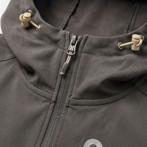 Veste de survêtement coupe-vent à capuche pour homme, fermeture éclair intégrale, couleur unie, design sportif, vêtement d'automne, coupe régulière, matière polyester - Product Image 4