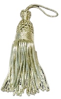 Pompons dorés sophistiqués de 12 cm personnalisables avec logo pour vêtements liturgiques et uniformes, pompons en dentelle dorée