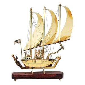 Modèle de bateau en laiton de qualité supérieure, ornement décoratif en métal pour la maison, le bureau, le salon, la chambre, la table et l'intérieur, au meilleur prix - Product Image 1