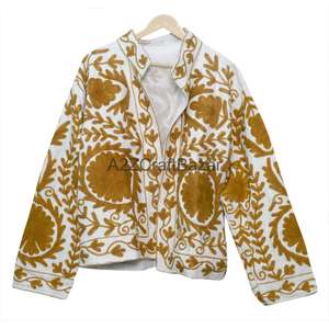 Chaqueta Bordada de Algodón TNT Ecológica con Volantes Tejidos Suzani, Estilo Boho Vintage para Mujer, Marca A2ZCraftBazar - Product Image 6