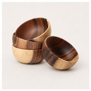 Handcrafted Acacia Wood Salad <b>Bowl</b> Set Eco-Friendly <b>Large</b> Natural Wooden <b>Serving</b> <b>Bowls</b> for Fruits Salads and Snacks - Product Image 1
