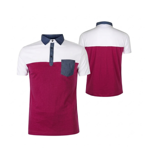 Polo pour homme rose personnalisé MANUFACTURER PINK, respirant, manches courtes, décontracté, haut de gamme, vêtements de golf, design avec poche en denim sur la poitrine - Product Image 1