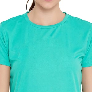 Oferta al por Mayor con Envío DDP, Camisetas Personalizadas para Mujer, Cuello Redondo, Corte Ajustado, 100% Algodón, Secado Rápido y Transpirable, con Logotipo Impreso - Product Image 3
