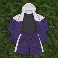 Ensemble de shorts coupe-vent unisexe en nylon tendance, ensemble décontracté de sport et streetwear, shorts imperméables, ensemble deux pièces avec capuche de pluie unisexe