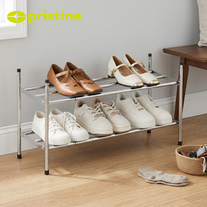 Modern Portable 2-Tier DIY Metal Shoe Rack Simple Home Furniture for Entry - Product Image 6