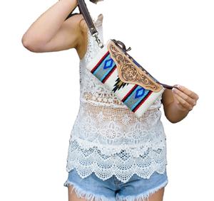 Manta de Silla de Montar Occidental Auténtica de Estilo Bohemio con Ribete de Cuero Genuino y Cierre de Cremallera, Ideal para Viajes y Uso Diario en Primavera - Product Image 1