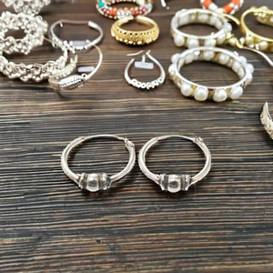 ต่างหูห่วงชาติพันธุ์เงิน925เครื่องประดับออกแบบขายส่งโรงงานในประเทศไทย - Product Image 1