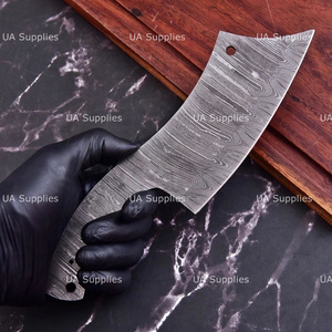 UA Supplies DIY Hoja de cuchillo de acero de Damasco tipo Drop Point, espesor de 0.5mm, filo recto, para EDC y cocina, OEM personalizable, Full Tang - Product Image 2