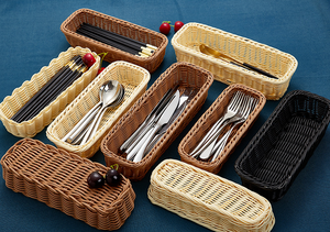 Bandeja de ratán personalizada para el hogar, para té, pasteles, repostería y alimentos, cesta de mimbre de bambú tejida a mano para almacenamiento en la cocina. - Product Image 4