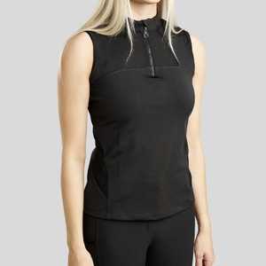 Chaleco Ecuestre sin Mangas para Mujer con Cierre, Cuello Alto, Color Blanco Sólido, Tejido Transpirable - Product Image 2