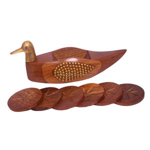 Decorative wood tea coaster set wooden coasters for cups mugs <b>table</b> <b>protection</b> and home decor - Product Image 6