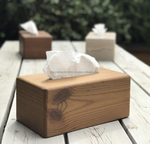 Boîte à mouchoirs en bois de petite taille personnalisable, design classique, construction durable, logo de couleur personnalisé, rangement élégant pour table basse, usage commercial - Product Image 4