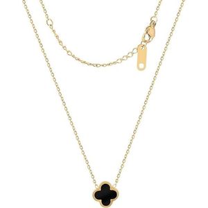 Collana con Quadrifoglio Placcata in Oro 18K per Donne, Ciondolo a Fiore a 4 Foglie, Gioiello alla Moda, Regalo per Mamma o Moglie - Product Image 1