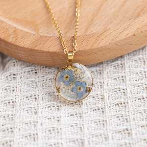 Customize Handmade Nature Dried Flower Resin Necklaces Real Flower Jewelry Necklace to <b>Her</b> <b>Unique</b> Birthday <b>Gift</b> - Product Image 4