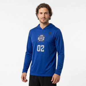Sudadera con Capucha Personalizada Azul Rey para Baloncesto – Camiseta de Manga Larga para Entrenamiento de Alto Rendimiento con tu Logotipo y Diseño - Product Image 1