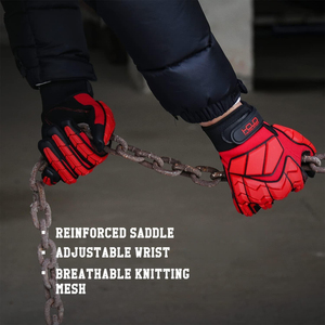Vantrex Industries PRI Prêt à expédier, protection contre les chocs en TPR, rembourrage SBR, résistance aux vibrations, sécurité au travail, mécanicien, rouge, spandex - Product Image 6